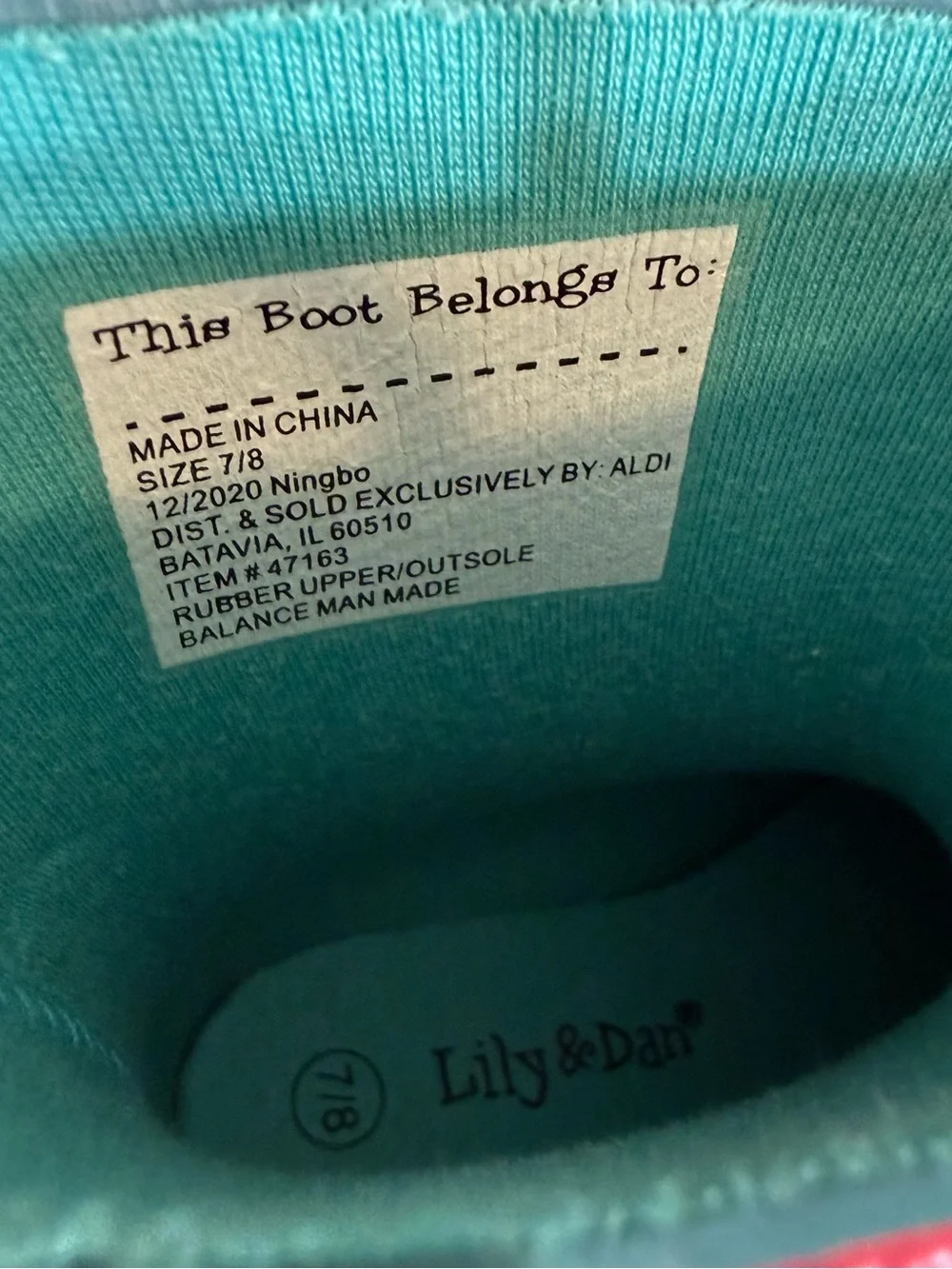 Lily & Dan Sloth Toucan Tropical Rain Boots Vibrant Colorful Cute Pink Blue 7/8